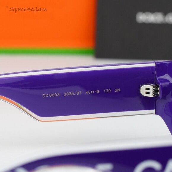 BRAND NEW D&G DX6003 KIDS 333587 Crystal Purple Dark Grey Cat Eye Sunglasses - Picture 4 of 7